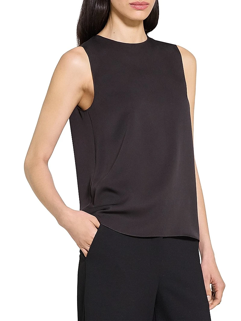 Sleeveless Silk Top
