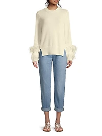Billie Cashmere & Faux Feather Sweater