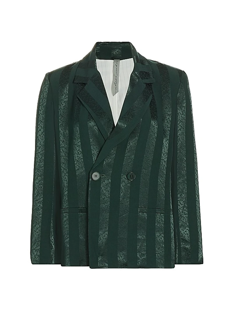 Mahlia Double-Breasted Satin Blazer