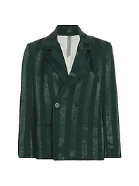 Mahlia Double-Breasted Satin Blazer