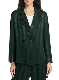 Mahlia Double-Breasted Satin Blazer