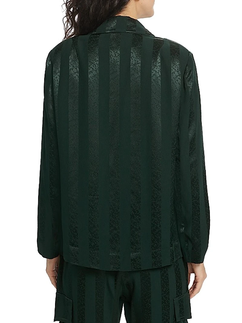 Mahlia Double-Breasted Satin Blazer