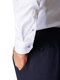 Slim Fit Twill Shirt With Light Blue Buttons