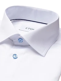 Slim Fit Twill Shirt With Light Blue Buttons
