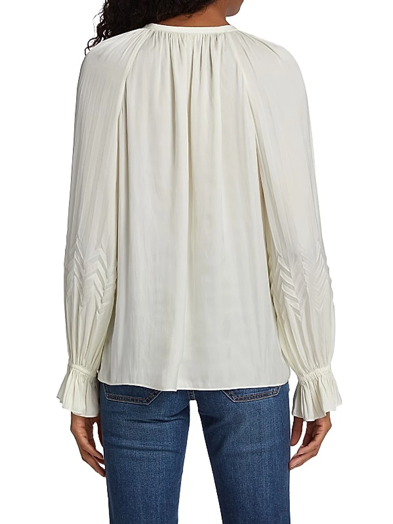Blake Satin Self-Tie Blouse