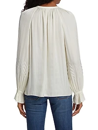 Blake Satin Self-Tie Blouse