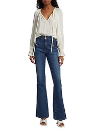 Blake Satin Self-Tie Blouse