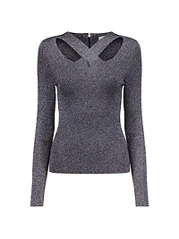 Cut-Out Shimmer Sweater