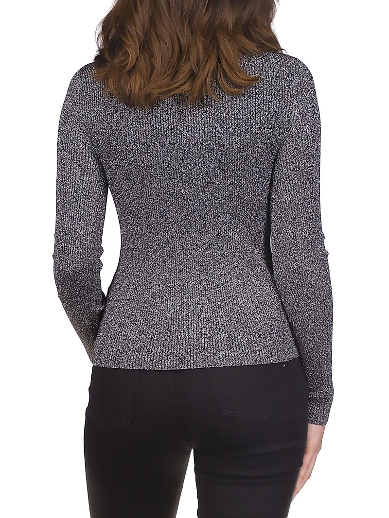 Cut-Out Shimmer Sweater