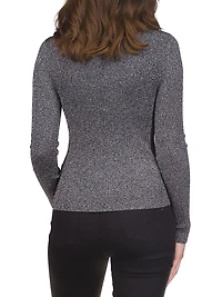 Cut-Out Shimmer Sweater