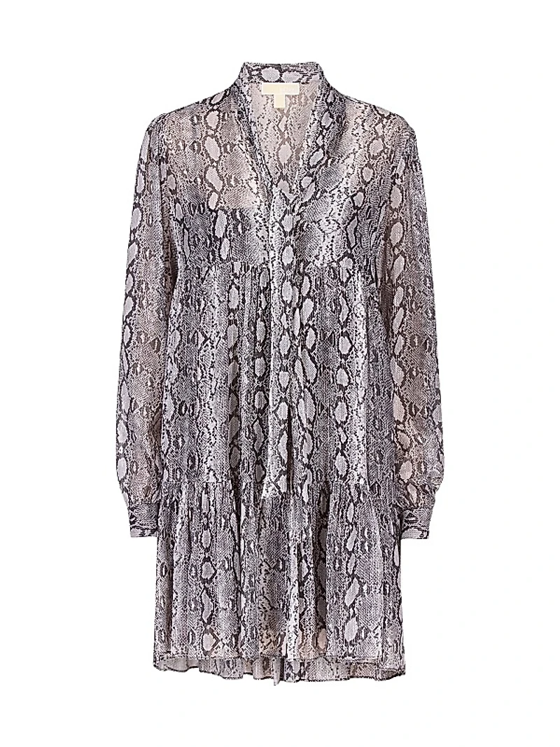 Adder Silk-Blend Snakeskin Minidress