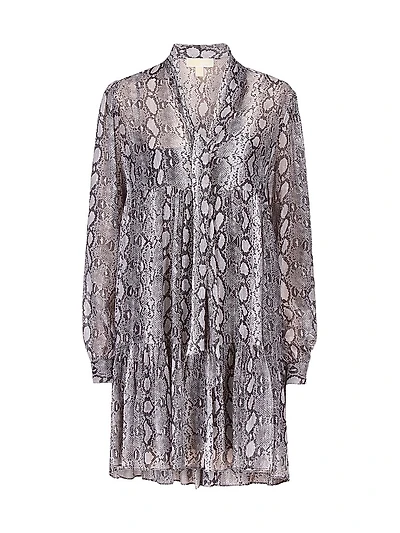 Adder Silk-Blend Snakeskin Minidress