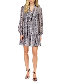 Adder Silk-Blend Snakeskin Minidress