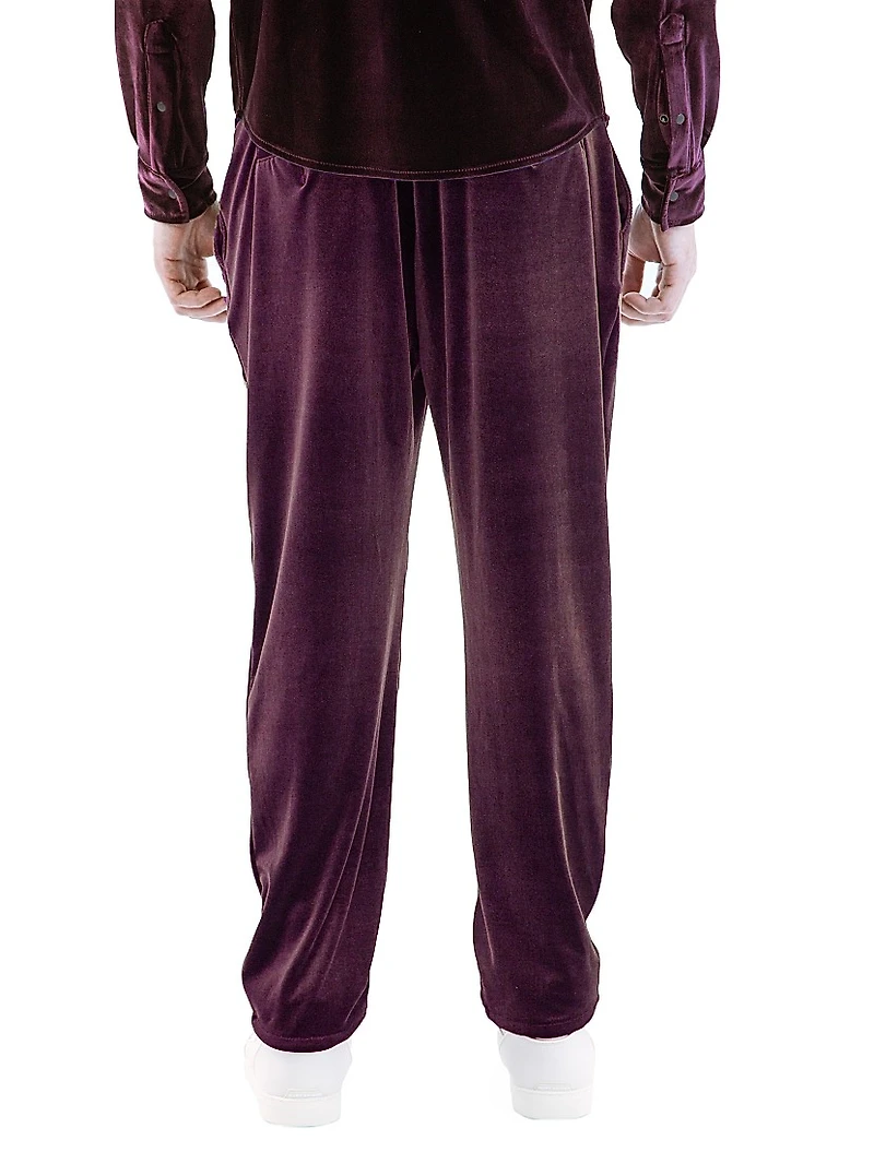 Velvet Flat-Front Pants