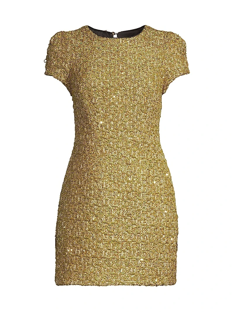 Rowen Metallic Tweed Minidress