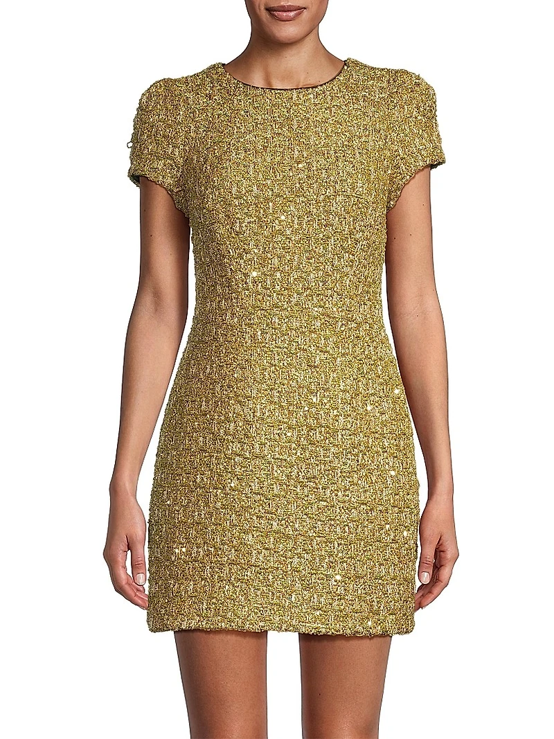 Rowen Metallic Tweed Minidress