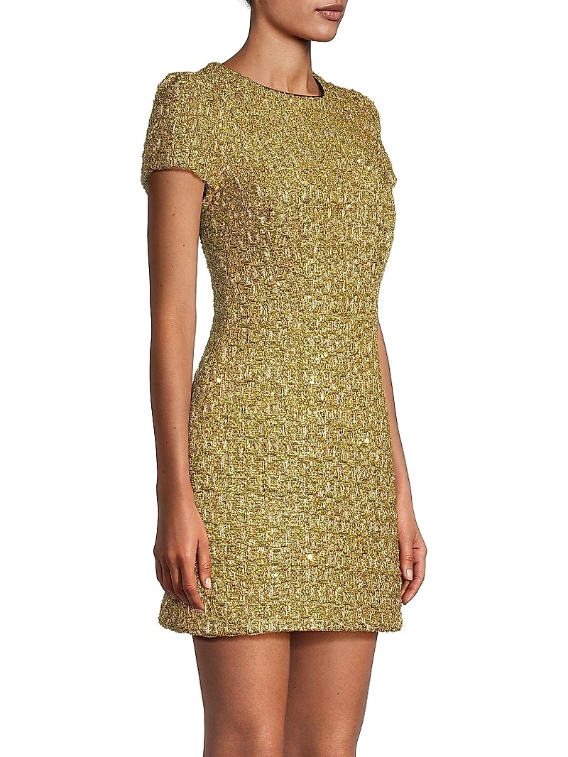 Rowen Metallic Tweed Minidress