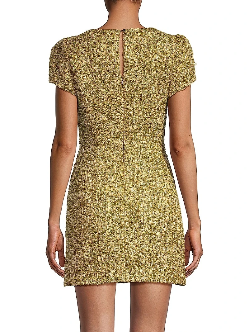 Rowen Metallic Tweed Minidress