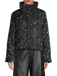 Hayes Beaded Puffer Crop Jacket