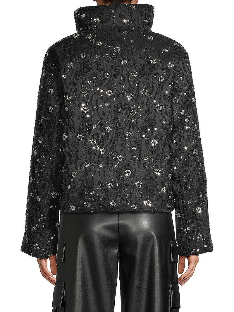 Hayes Beaded Puffer Crop Jacket