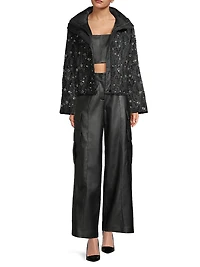 Hayes Beaded Puffer Crop Jacket