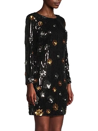 Selene 3D Floral Sequin Minidress