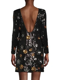 Selene 3D Floral Sequin Minidress