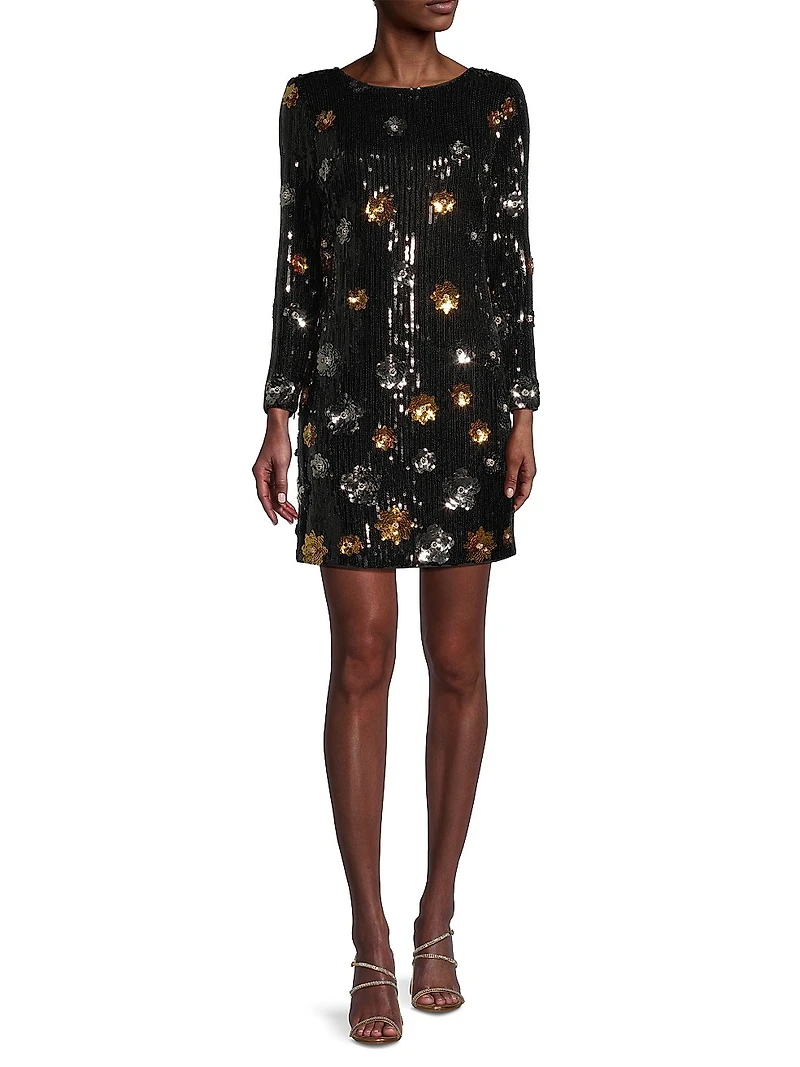 Selene 3D Floral Sequin Minidress