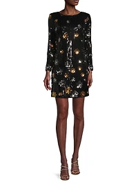 Selene 3D Floral Sequin Minidress