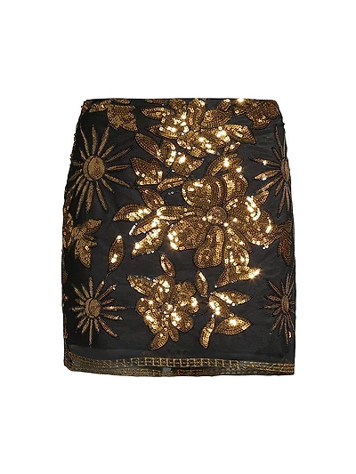 Kristina Holiday Nights Sequins Miniskirt