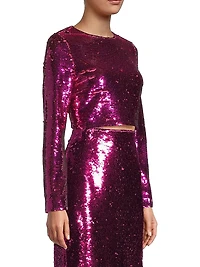 Shailyn Sequined Crop Blouse