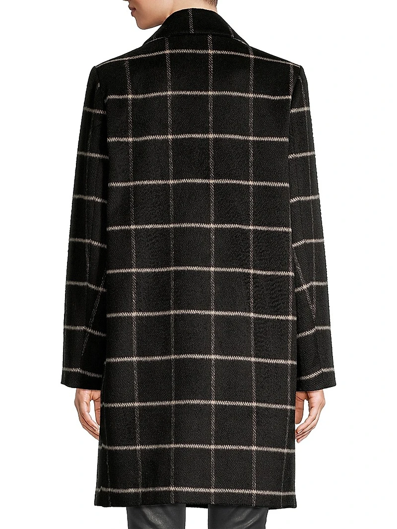 Plaid Double-Breasted Coat