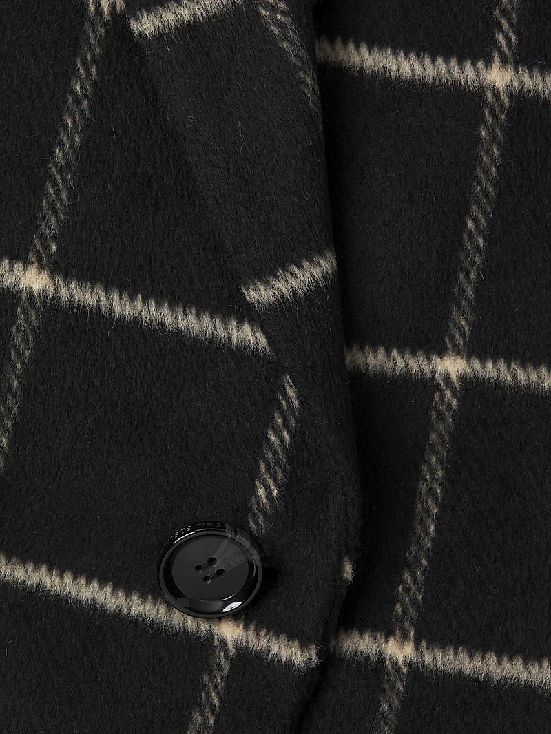 Plaid Double-Breasted Coat