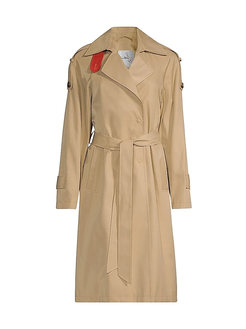 Cotton-Blend Belted Trench Coat