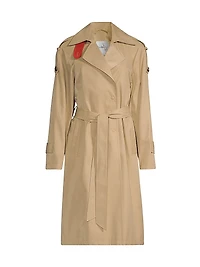 Cotton-Blend Belted Trench Coat