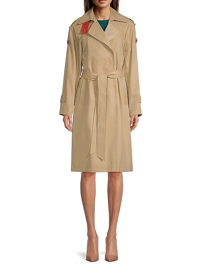 Cotton-Blend Belted Trench Coat