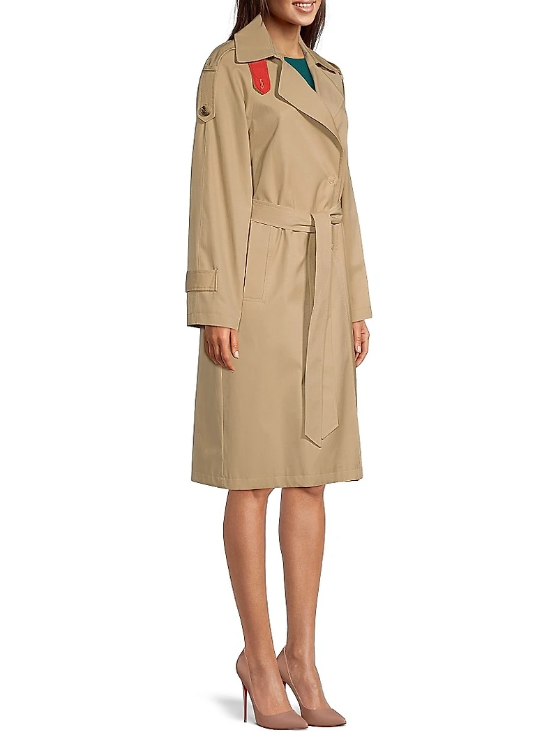 Cotton-Blend Belted Trench Coat