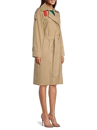 Cotton-Blend Belted Trench Coat