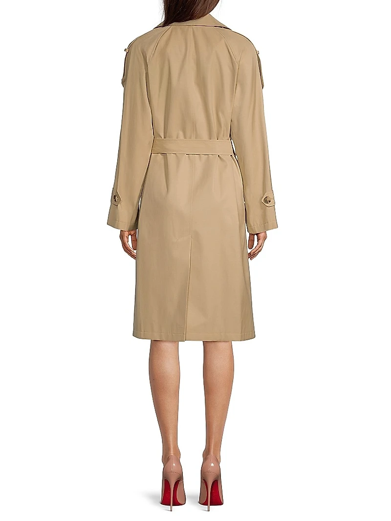 Cotton-Blend Belted Trench Coat