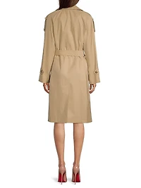 Cotton-Blend Belted Trench Coat