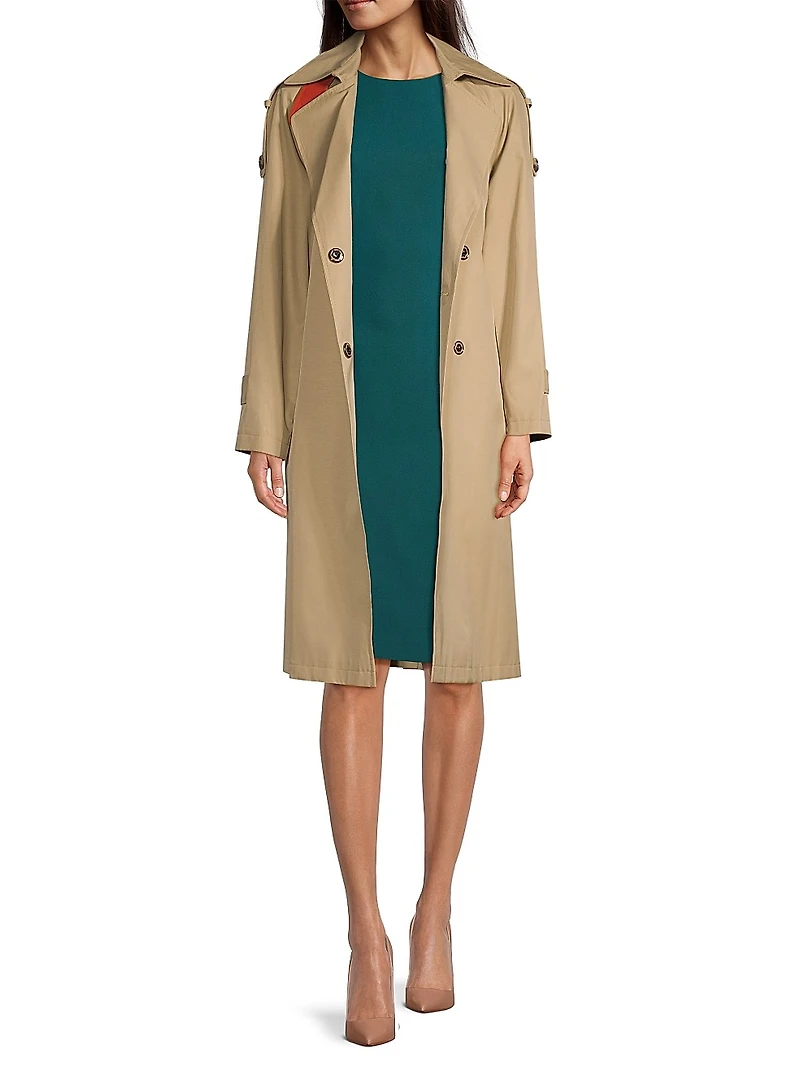 Cotton-Blend Belted Trench Coat