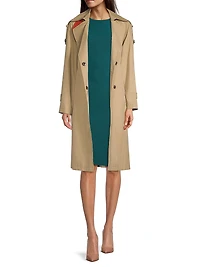Cotton-Blend Belted Trench Coat