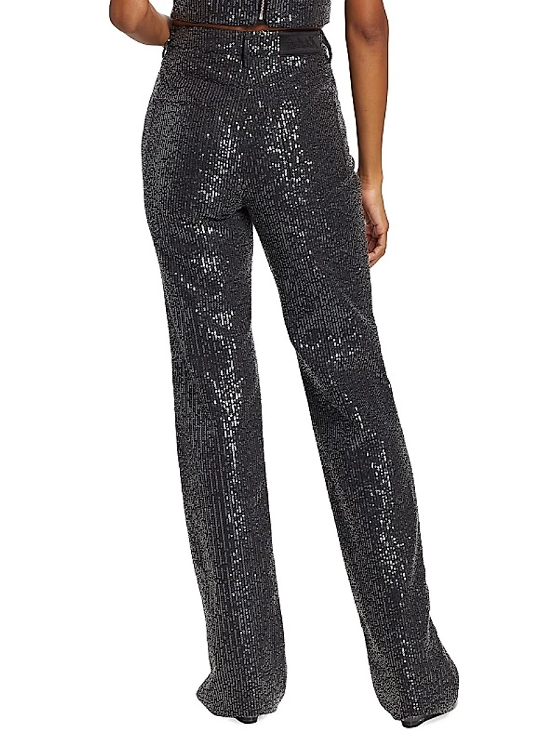 Sequin Flared Pants