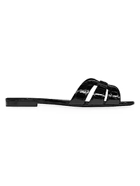 Tribute Mules Crocodile Embossed Leather