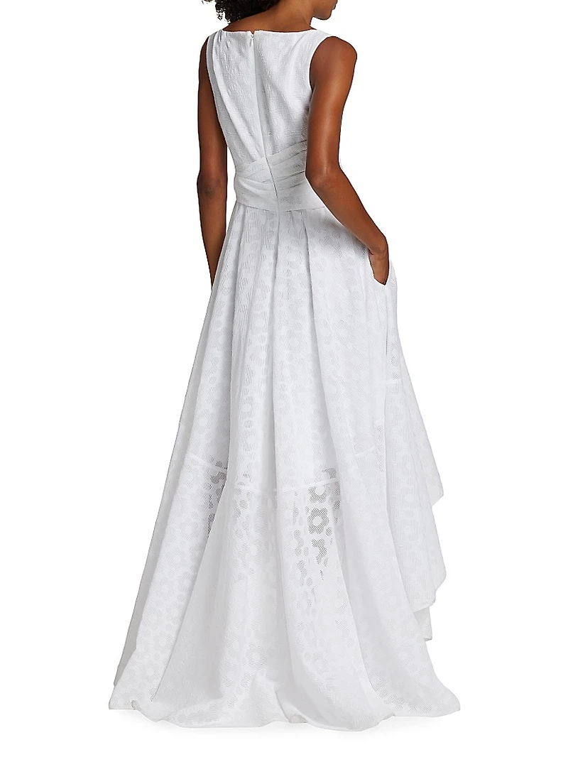 Pril Flower Organdy Fit & Flare Cocktail Dress