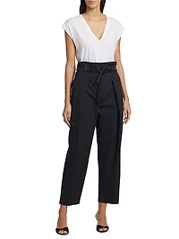 Orgami Belted Straight-Leg Trousers
