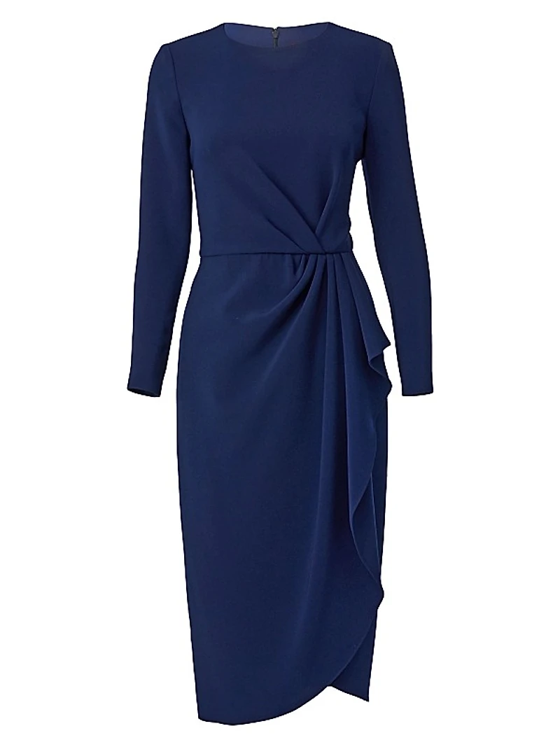 Gathered Crewneck Midi-Dress