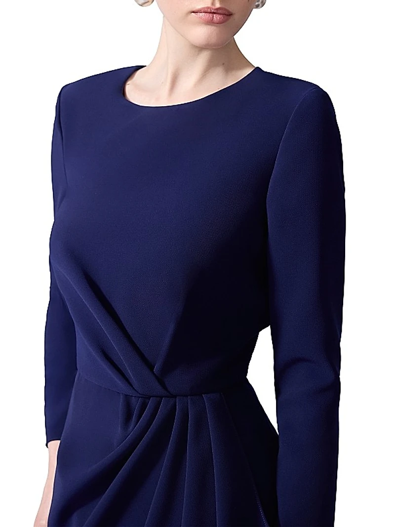 Gathered Crewneck Midi-Dress