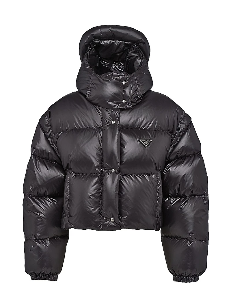 Re-Nylon Convertible Cropped Down Jacket