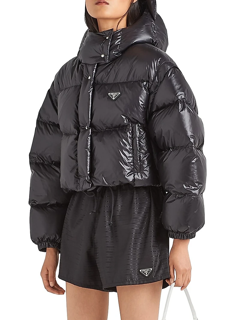Re-Nylon Convertible Cropped Down Jacket